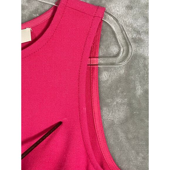 Ann Taylor Loft Vibrant Hot Pink & Orange Short Mini Pocket Dress - Picture 6 of 9